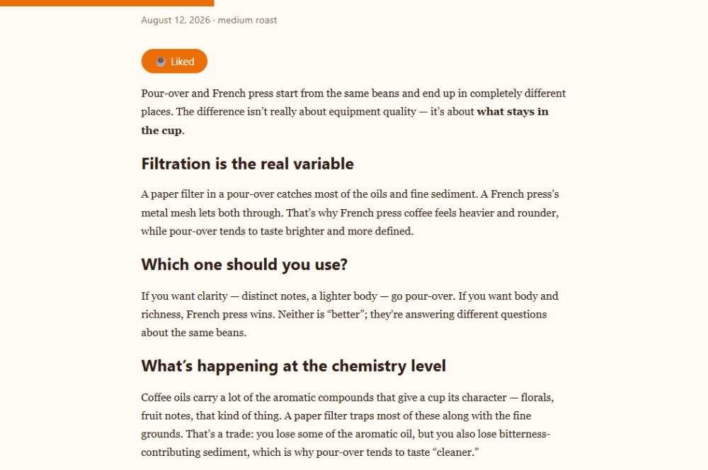 Astro demo blog, a single post