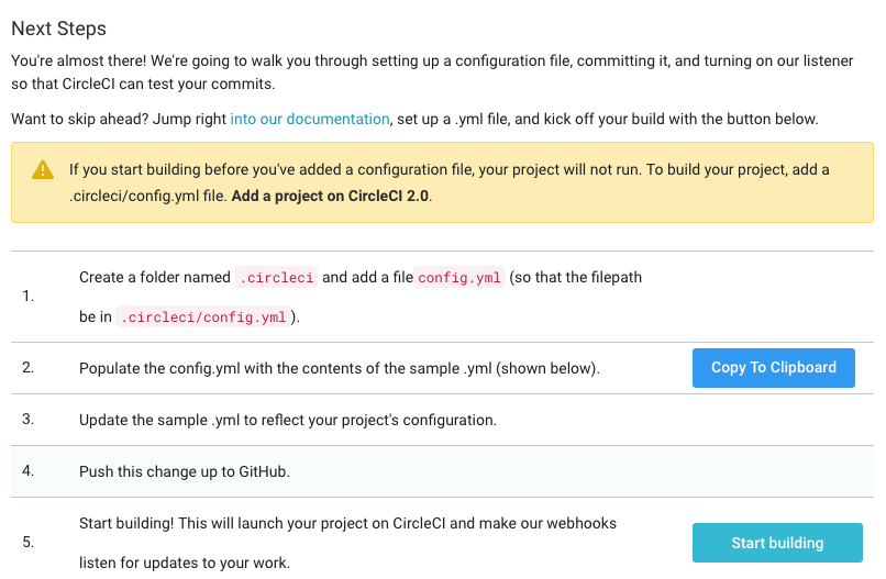 Getting your build working on CircleCI