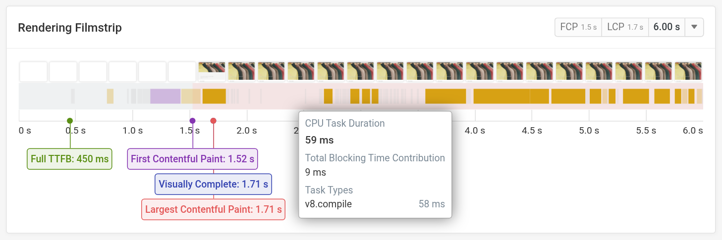 CPU timeline below the rendering filmstrip