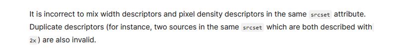 Duplicate descriptors, a screenshot of the MDN documentation