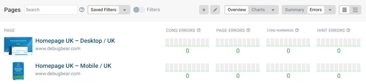 Error metrics