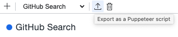 Export Puppeteer script button in DevTools Recorder