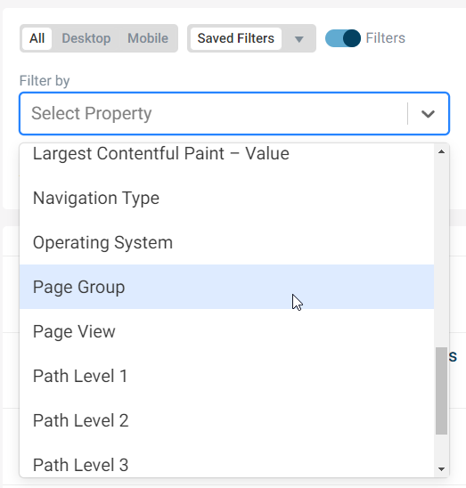 Select page group property