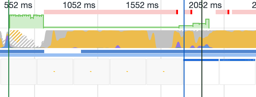 Filmstrip showing initial rendering of the GCP page