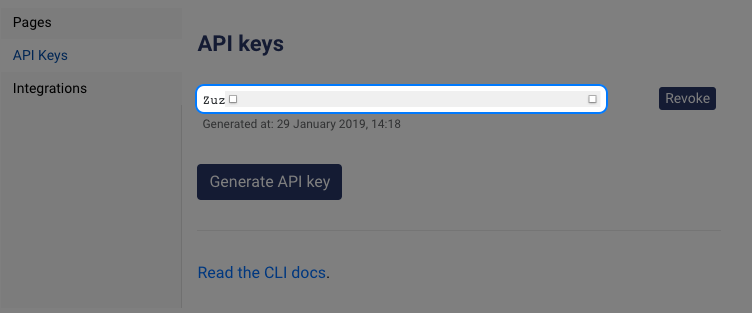 Generating a DebugBear API key