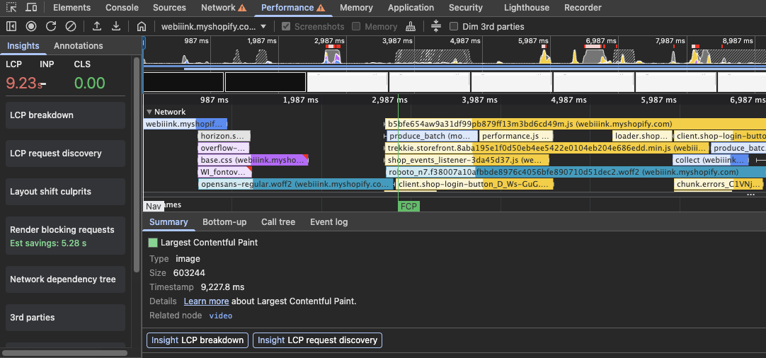Hero section with placeholder image