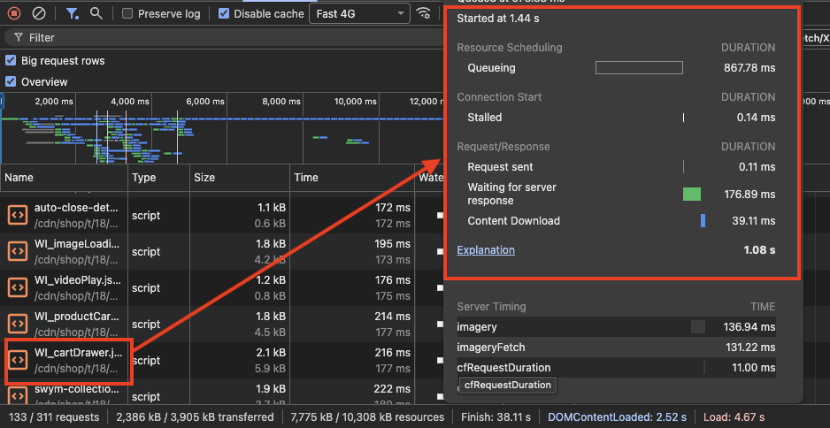 Custom-coded native cart with free shipping bar