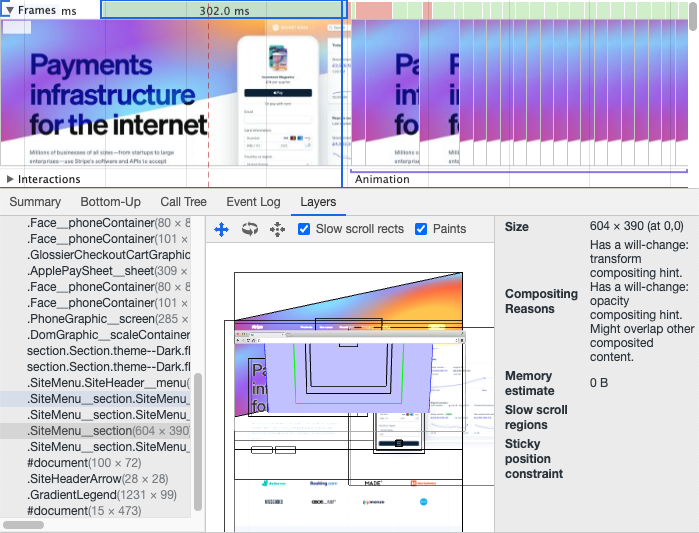 Layers visualization in Chrome DevTools