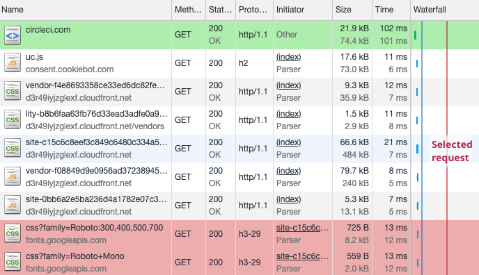 View request initiators in Chrome DevTools