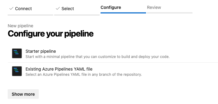 Create starter pipeline