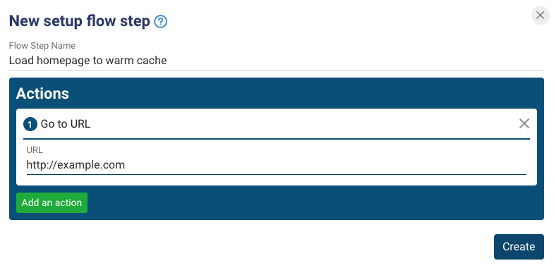 Warming cache using a setup flow