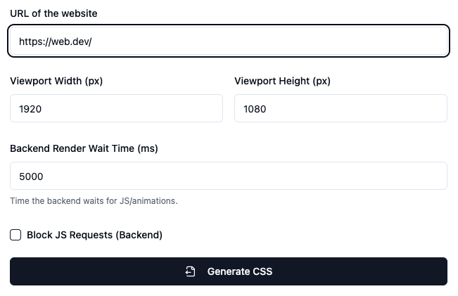 Critical CSS generator