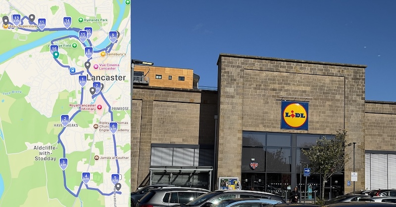 Trip map and photo of Lidl