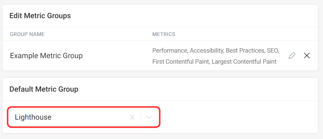 Set Default Metric Group