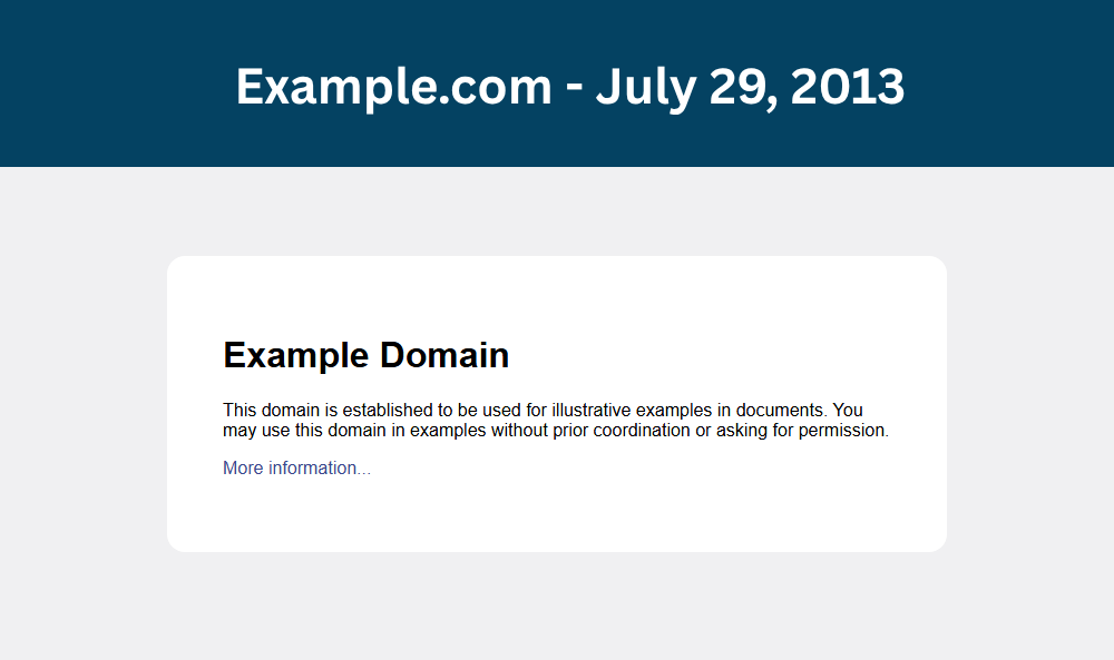 Example.com: July 29, 2013