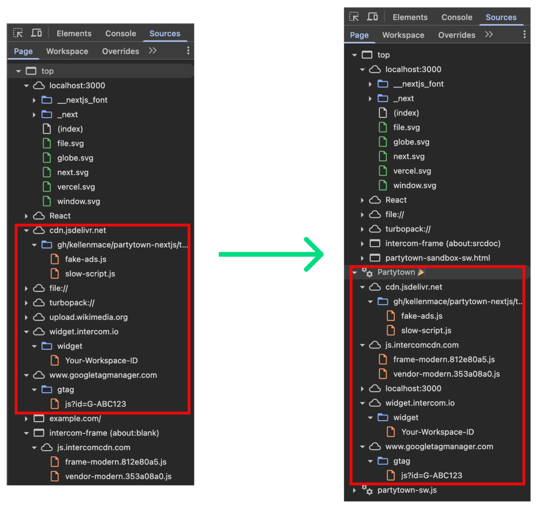 Partytown moving scripts to a web worker