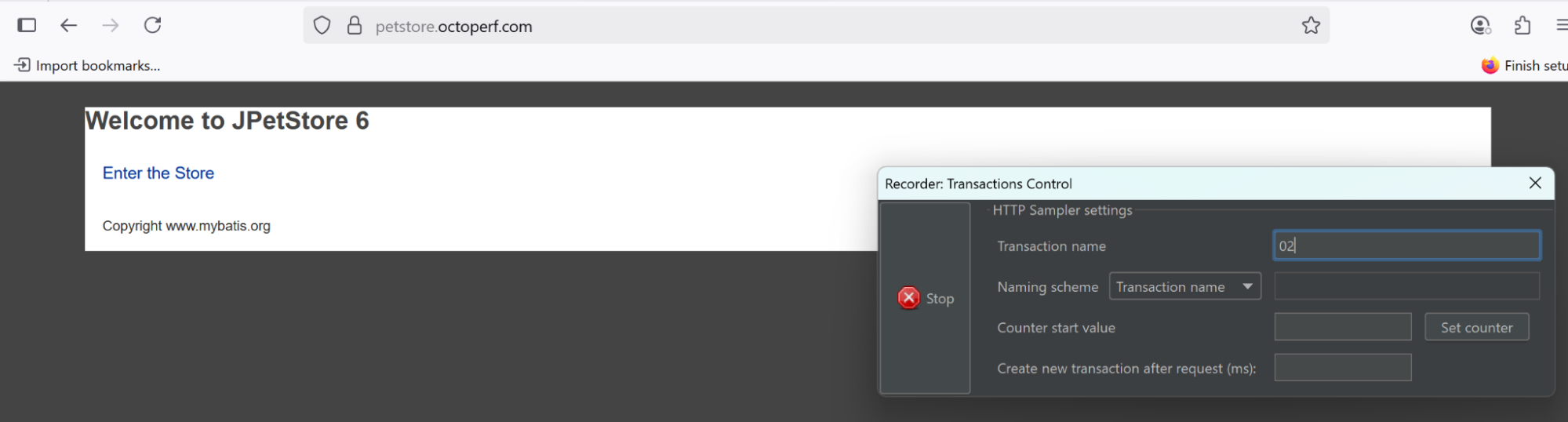 Recording transaction control