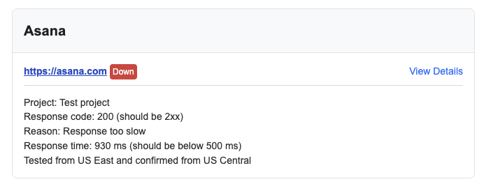 Outage alert