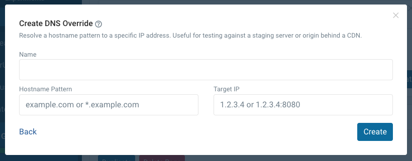 Setting up a DNS override