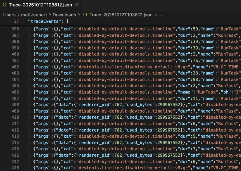 Trace JSON for substack.com