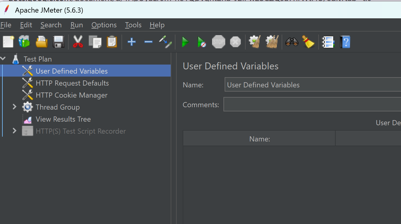 User defined variables in Jmeter