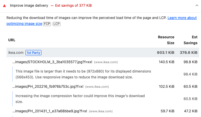 Improve image delivery insights audit