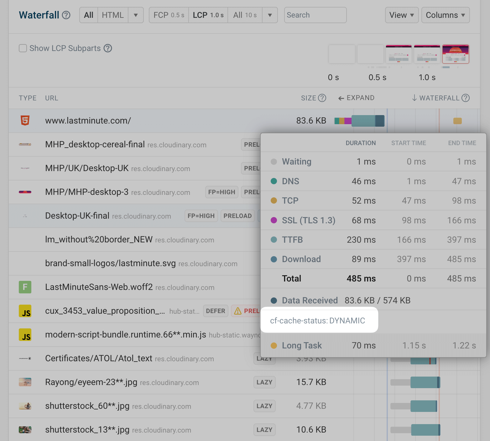 See cache status in tooltip