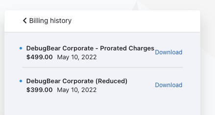 Invoices on DebugBear