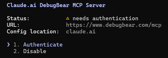 Authenticate MCP server