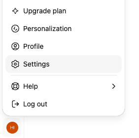 ChatGPT settings