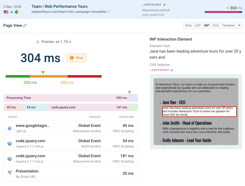 INP LoAF script data