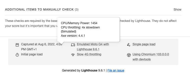 Network info in Lighthouse settings