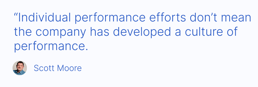 Difference between performance culture and individual performance efforts