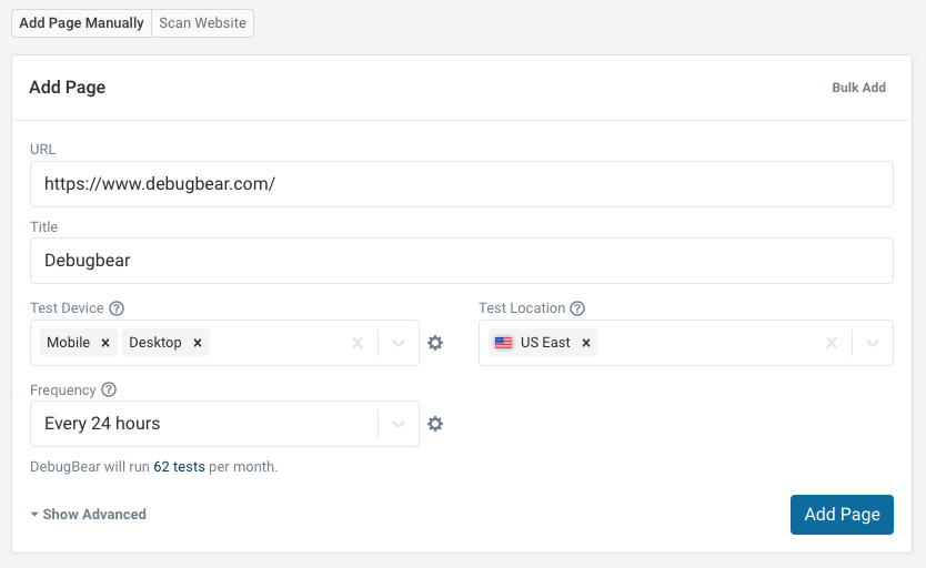 Add website URL