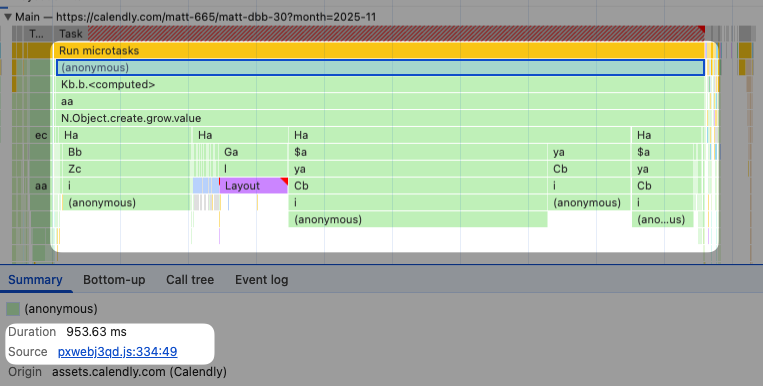 Slow script in Chrome DevTools