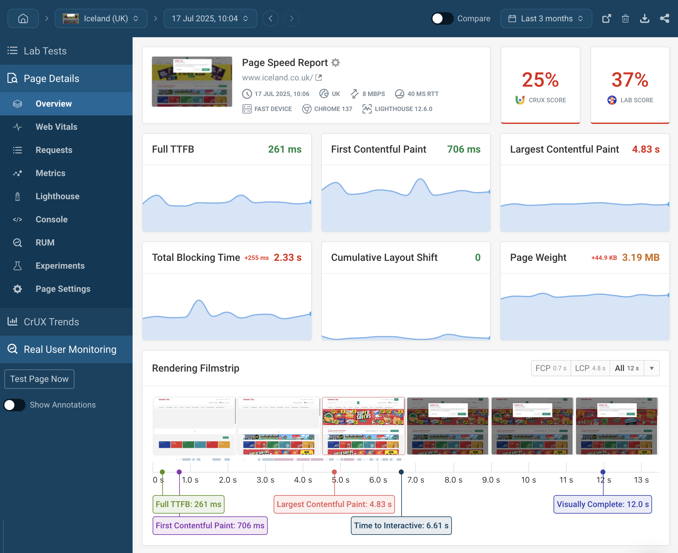 DebugBear website overview