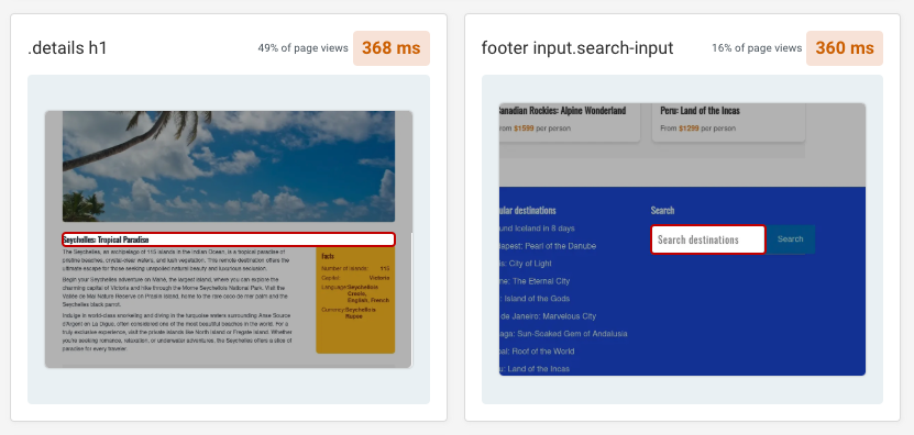 Page UI elements with slow interactions