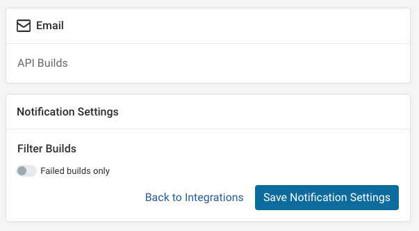 API build notification settings