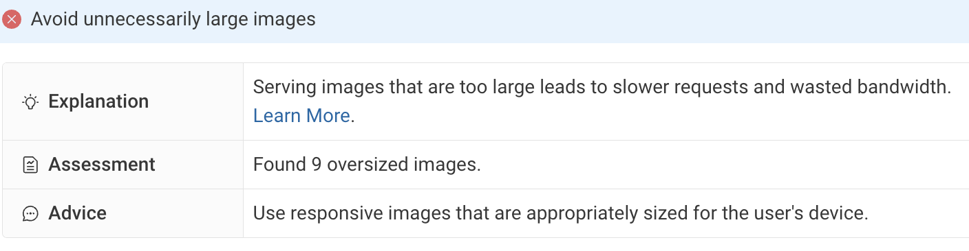 Oversized images causing poor performance