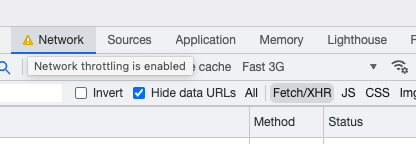 network throttling is enabled message