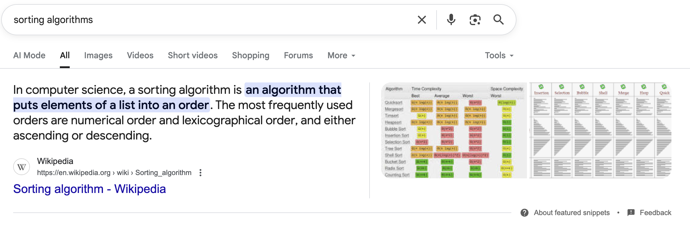 Images in Google featured snippets