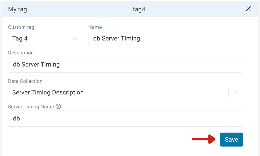 Add Server Timing name