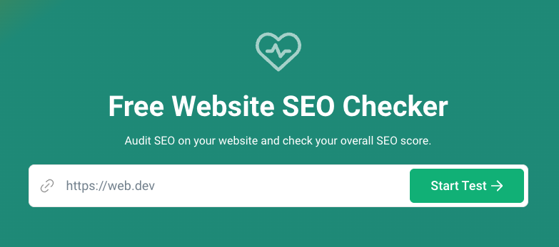 SEO Checker landing page