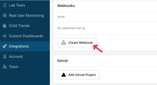 Create DebugBear webhook