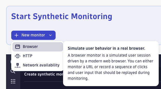 Setting up a Browser monitor