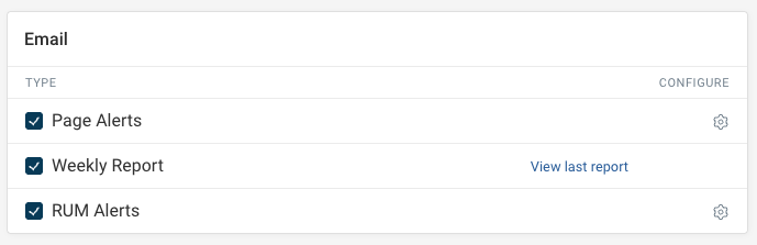 Project email settings