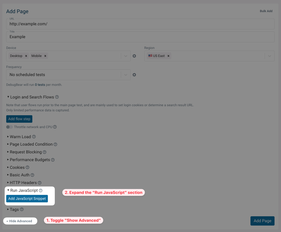 Run JavaScript setting