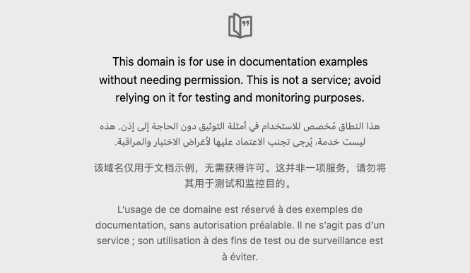Example.com showing all languages