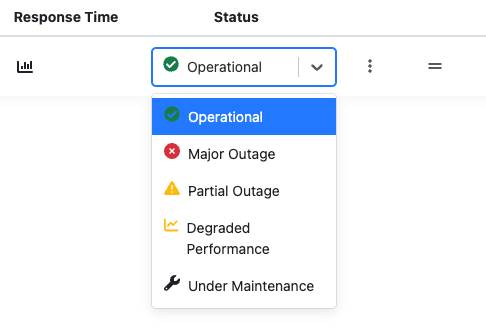 Manual status page updates