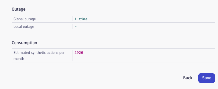 Synthetic monitor summary